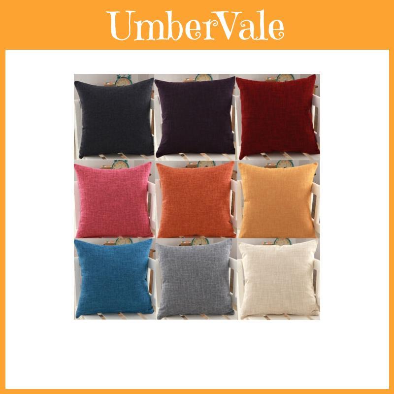 Premium Plain Solid Color Linen Cotton Cushion Cover For Home Decor And Sofas