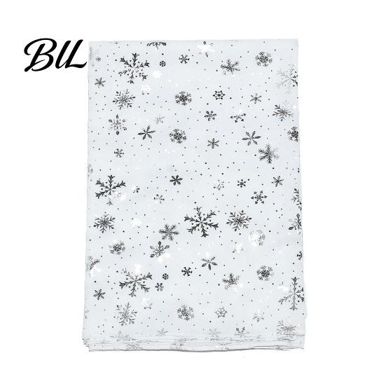 Lightweight Winter Layering Glitter Sparkly Foil Snowflake Print Scarf for Women, Christmas Warm Fashionable Neckwear Theme Shawl Wrap, Fall