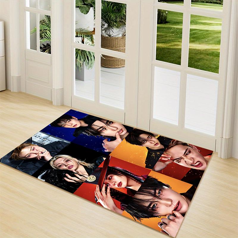 Kpop Stars Fashion Carpet Rug Soft Washable Anti Slip Home Living Room Sofa Mats Personalized Christmas Rug