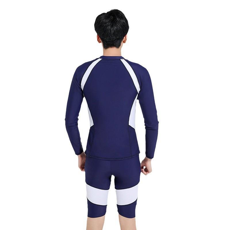 Mens Long Sleeve Rash Guard Set Quick Dry UV Protection Swimwear Snorkeling Swimming Water Sports
