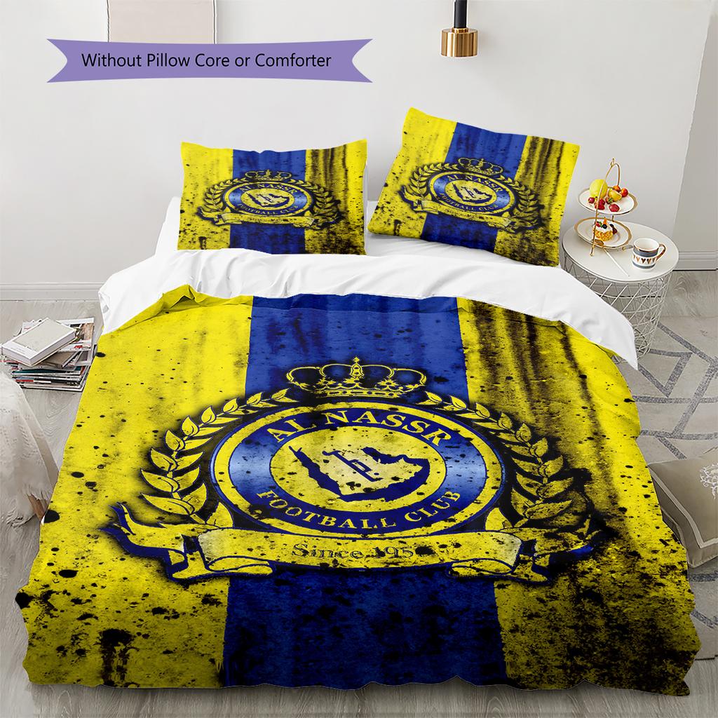 Al-Nassr Pattern Bedding,Quilt Set Quilt Cover Pillowcase Home Birthday Gift (1 * duvet cover + 2 * pillowcase, without core)
