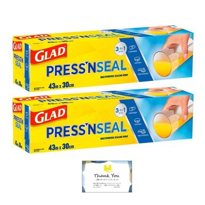 Пищевая пленка GLAD Press 'n Seal, многоцелевая, 140 (30 см x 43 м), Набор из 2 шт. с оригинальной карточкой