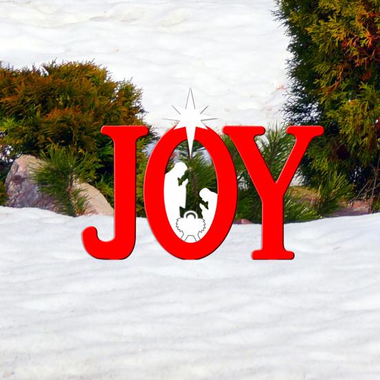 Акриловый знак для украшения двора Yousheng JOY с рождественскими силуэтами, рождественский наружный декоративный столб для лужайки, патио, сада