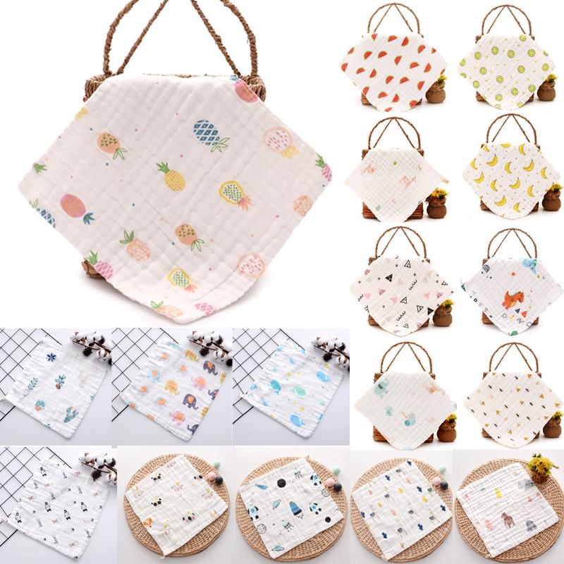 Newborn Baby Cartoon Printing Cotton Soft Saliva Towel Handkerchief Face Towel