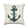 Sea Style Cushion Cover Ship World Map Anchor Linen Decorative Pillowcase For Car Sofa Pillow Case Funda De Almohada Zt167