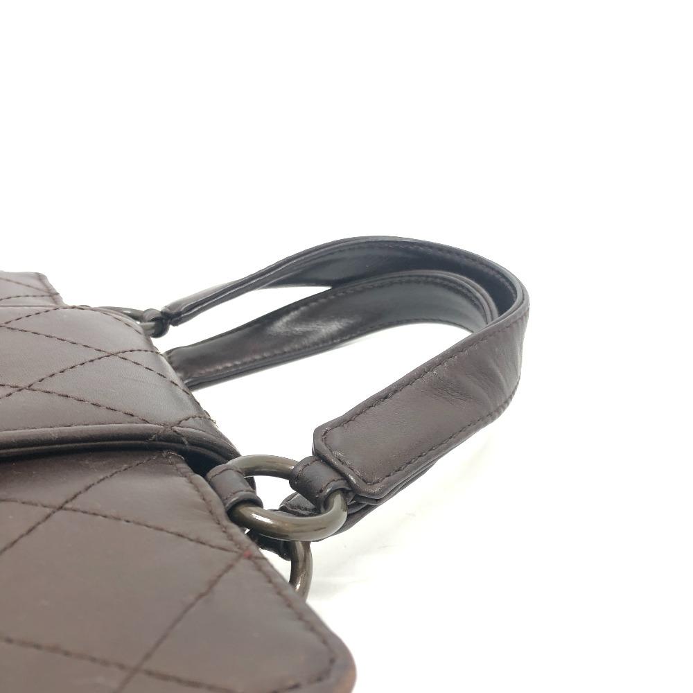 CHANEL Matelasse Turn lock Handbag Bag Backpack Hand Bag Calfskin Brown