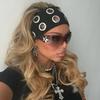 Metal Eyelets Punk Headwrap Fabric Hollowed Out Eyelets Headband Fashion Rock Head Band  Women