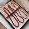 Red Agate Chalcedony Jade Necklace with Zodiac Beads - Festive Chinese Style
