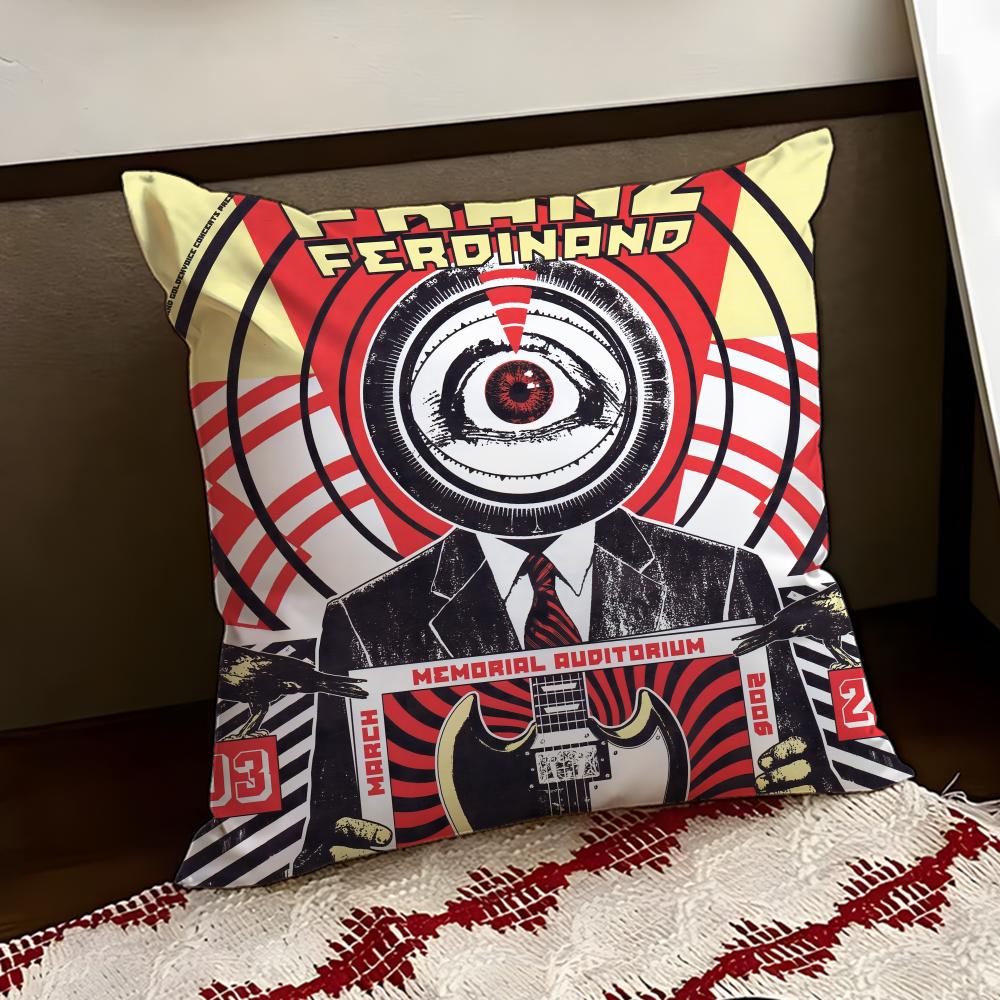 Rock band FFranz Ferdinand Cushion Cover Reversible Soft Durable Pillow Cover Home Car MultiScene Use for Daily Comfort