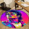 Michael Jackson Pattern Round Rug, Indoor/Outdoor Mat, for Picnic, Gameroom, Bedroom, Office, Living Room, Home Decor Carpet, Birthday Gift