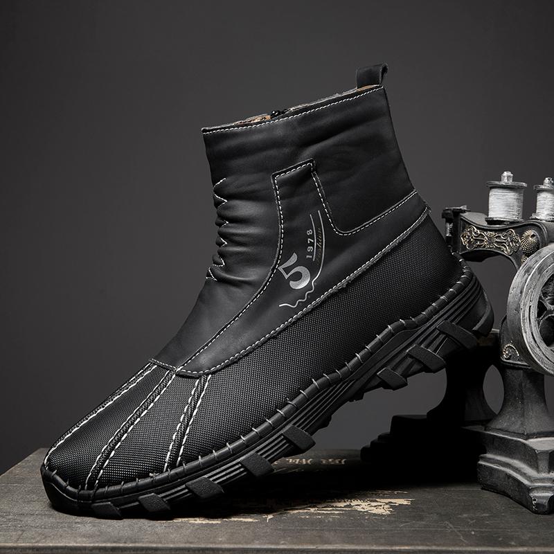 Новые модные мужские ботильоны ручной работы, высокие повседневные туфли, классические мужские ботинки для ходьбы, универсальные удобные ботинки для мотокросса