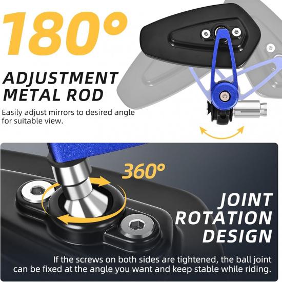 Зеркала для мотоцикла на руль, зеркала-заглушки на руль 7/8 дюйма, совместимые с Honda Grom MSX125 Z650 Z125 Pro Z750 Z800 MT-07 MT-03