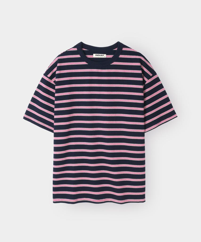INDUST Striped Half T-Shirt_8 Colors (Type A)
