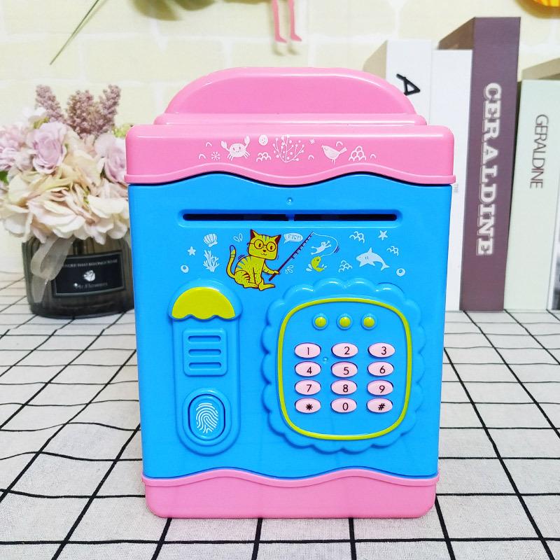House Shape Electronic Piggy Bank ATM Password Money Box Cash Coins Saving ATM Bank Safe Box Auto Scroll Paper Money Bank