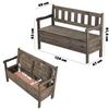 KADAX Wooden Garden Bench With Backrest 120cm With Box Terrace Balcony 