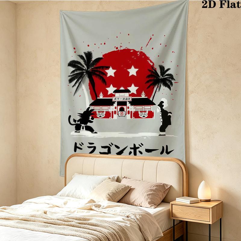 Dragon Ball Logo Wall Tapestry Aesthetic Wall Hanging Printed Fabric Blanket Decorative Tapestries For Bedroom Living Room Home Decor