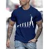 Rugby Evolution Novelty and Interesting Printed Pattern Fashion T-shirt Men's Black Top Large Cotton Men's Harajuku T-shirt