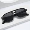 New Square Double Beam Sunglasses Men'S Casual Driving Sunglasses Business Style Decorative Sunglasses