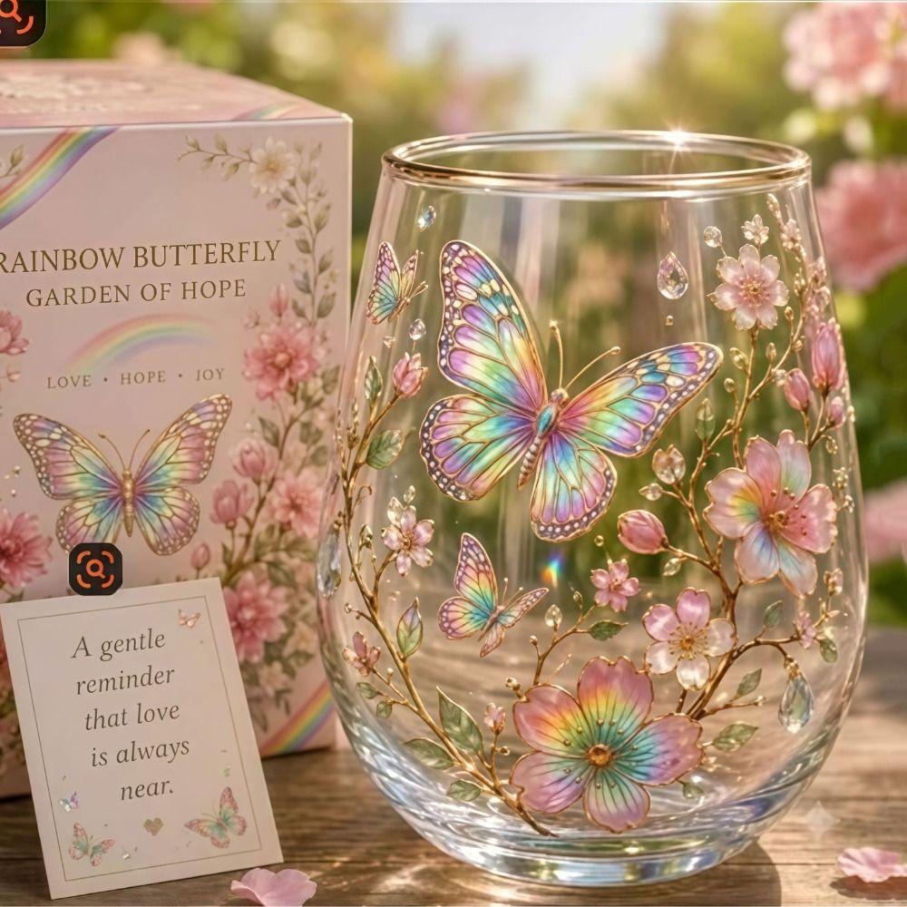 Flower Embossed Glass Cup Bee Clear Milk Cup Creative Glass Tea Cup Office
