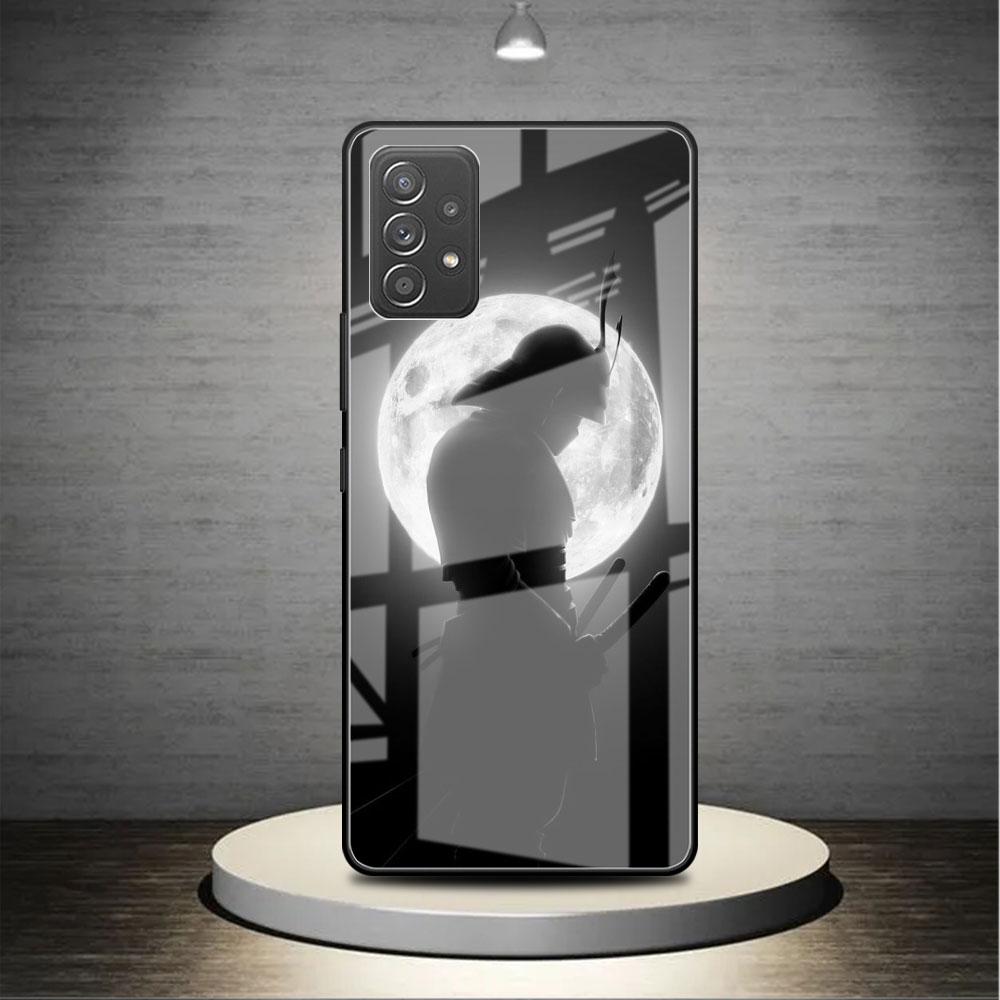 Стеклянный чехол для Samsung Galaxy A52 A71 A50 A51 A70 A21s A31 A72 A10 A12 A30 A22 5G, чехол для телефона с пейзажными чернилами, японское искусство самурая