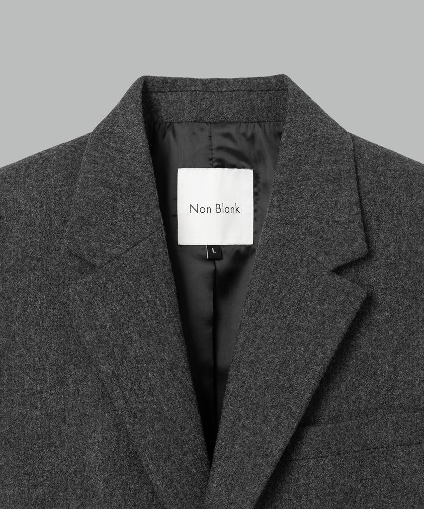 NONBLANK Wool Flannel Loose Fit Jacket_Melange Grey