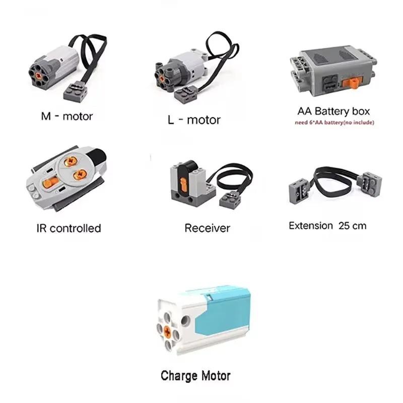 Moc Technical Power Functions M Motor 9686 Power Group Remote Control Receiver Set Motor Battery Box Accessories
