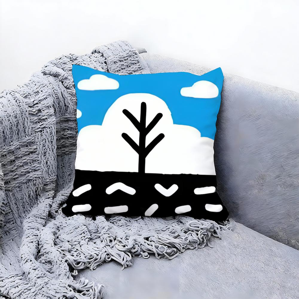 Artistic Floral Illustration Cushion Cover Premium Comfort Reversible Pillow Cove Two in One Design for Any Room  Car Interior