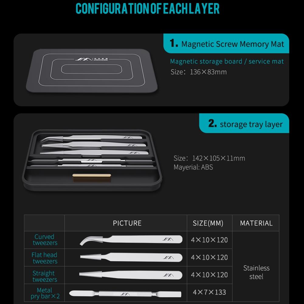 Набор отверток XIAOMI Youpin JIMI FM3 100 в 1 S2, прецизионный магнитный сменный универсальный пинцет, набор отверток