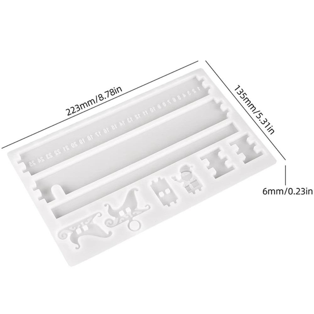 Rectangle Silicone Christmas Countdown Silicone Mold Light Silhouette Digital Number Santa Claus Silhouette Mold Cement Mold