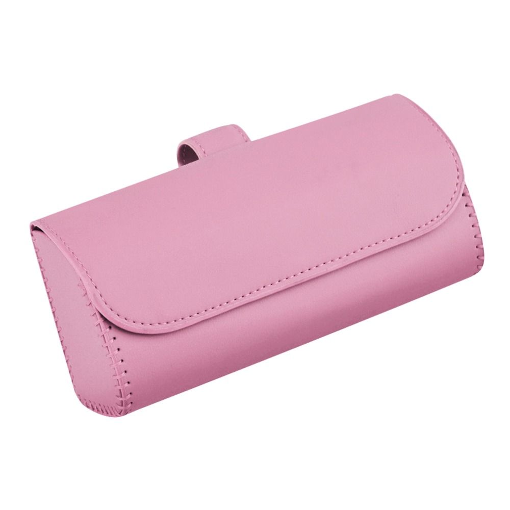 Portable Car Glasses Box PU Leather Multifunctional Car Sunglasses Case Easy Installation Compact Eyeglass Storage Case Car