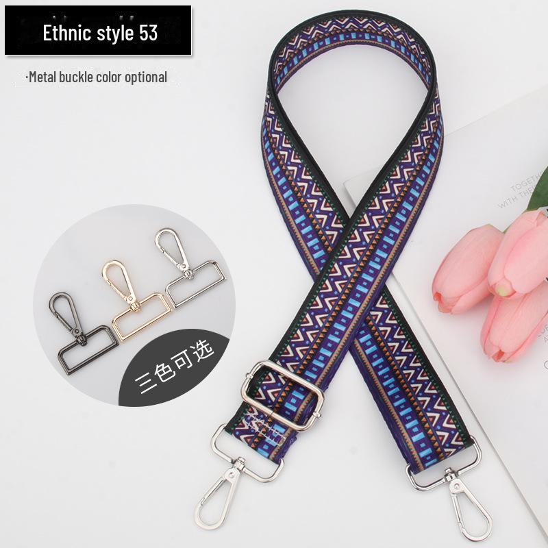 Регулируемый плечевой ремень с этническим принтом для женской сумки - многоцветный аксессуар