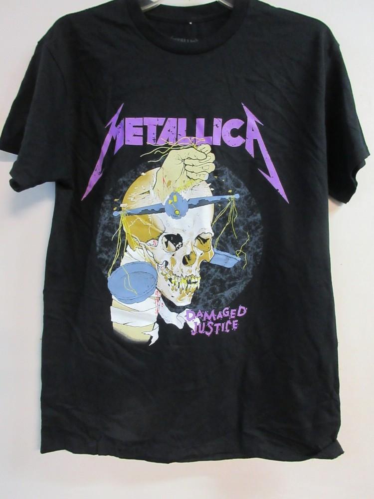 ОФИЦИАЛЬНЫЙ МЕРЧ METALLICA 2022 DAMAGED JUSTICE ГРУППА МУЗЫКА СРЕДНИЙ Унисекс Футболка