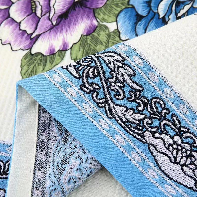 Floral Face Wash Towel 34x74cm Bath Towel 74x135cm Ethnic Style Bath Towel Breathable Quick-drying Size