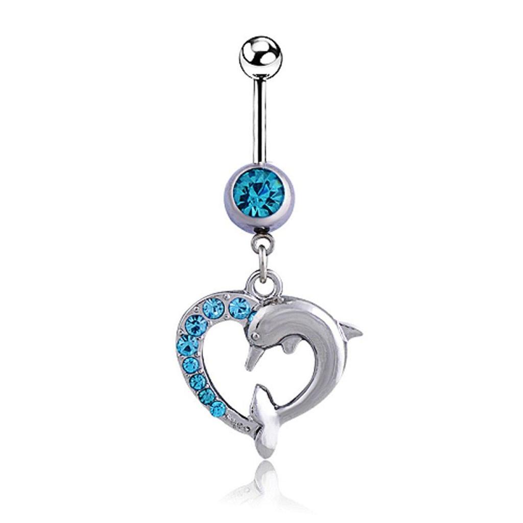 Ocean-Inspired Navel Rings: Dolphin, Shark & Anchor Belly Button Piercings