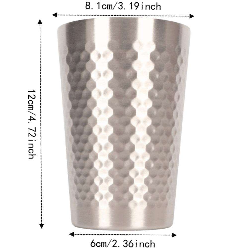 2pcs Hammer Metal Drinking Tumbler 350ml Stackable Camping Cup Reusable Water Cup Outdoor Travel