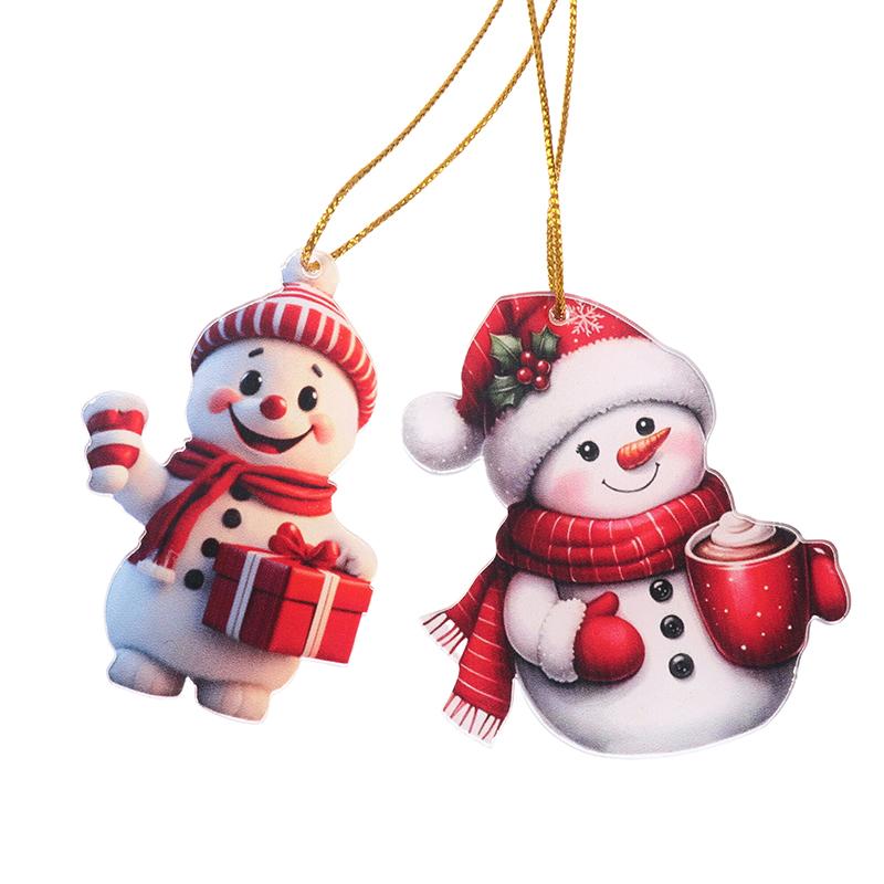 1 шт. 2D акриловый мультяшный рождественский снеговик для дома, сада, рождественской елки, праздничные украшения, принадлежности для рождественского украшения