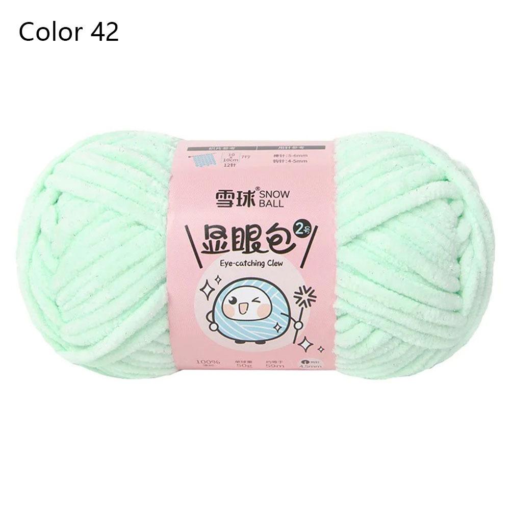 1Roll 4.5mm 59M Chenille Yarn 50g/Ball Chunky Knitting Yarn New Ice Yarn for Crafting Plush Toys