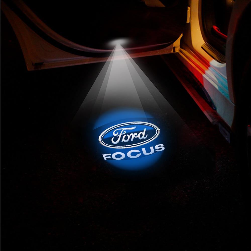 2PCS Car Laser Projector LED HD Induction Lamp Welcome Light for Mondeo 2007-2013 Mustang ST RS Ford Max 2007-2008 Focus 2 F150