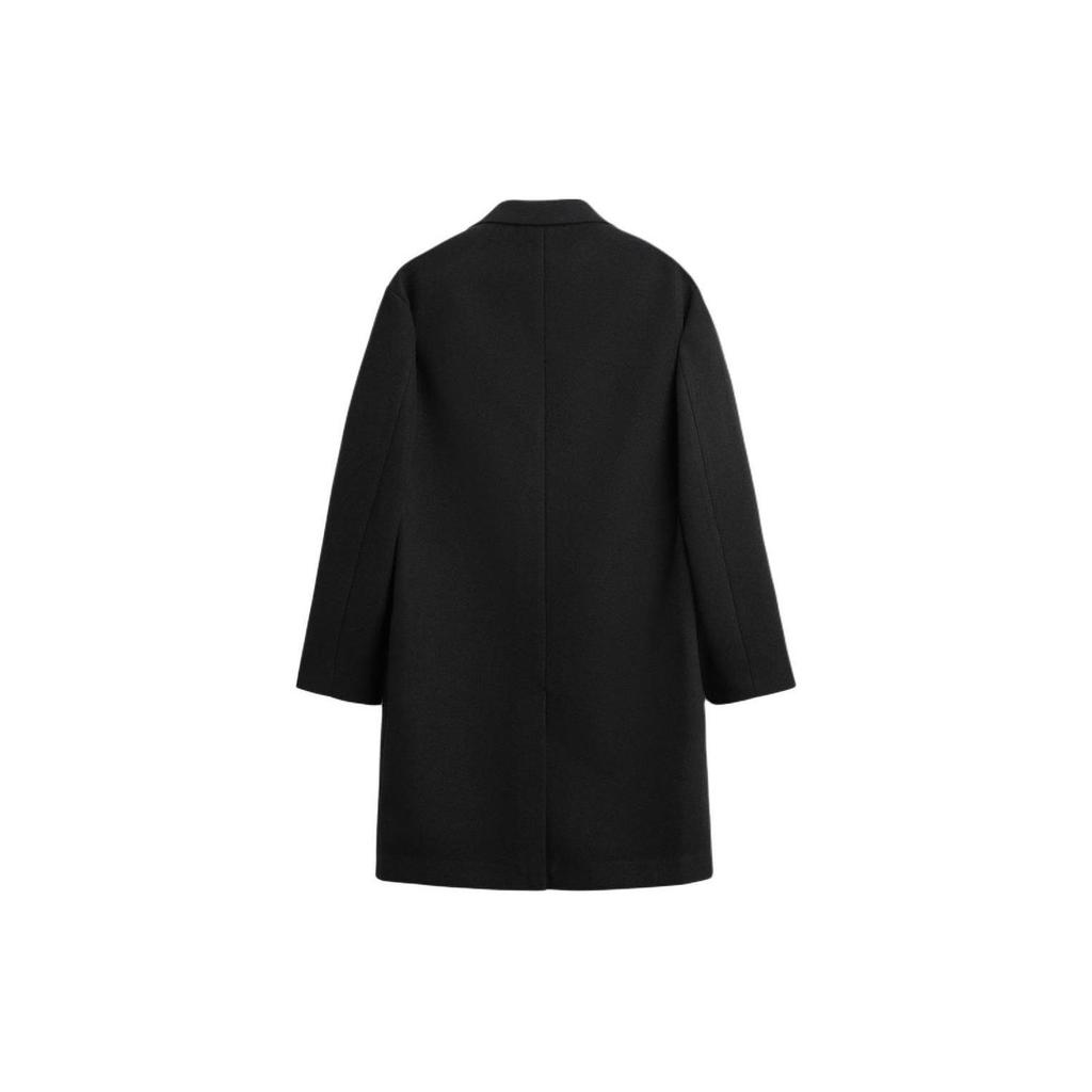 Zara Solid Color Single-Breasted Mid-Length Trench Coat Men Coats Black 5070300-800