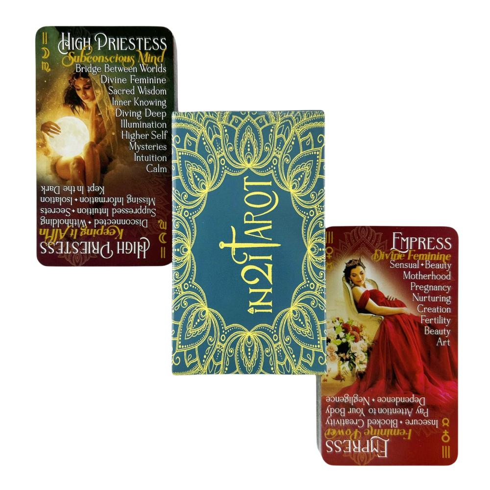 Новые карты Таро iN2I с ключевыми словами Оракул колода для начинающих Изучение колоды Таро со значением на картах