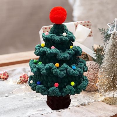 Рождественская елка, связанная крючком, DIY Фигурка Скульптура Ручной работы Вязаная для Спальни Фестиваля