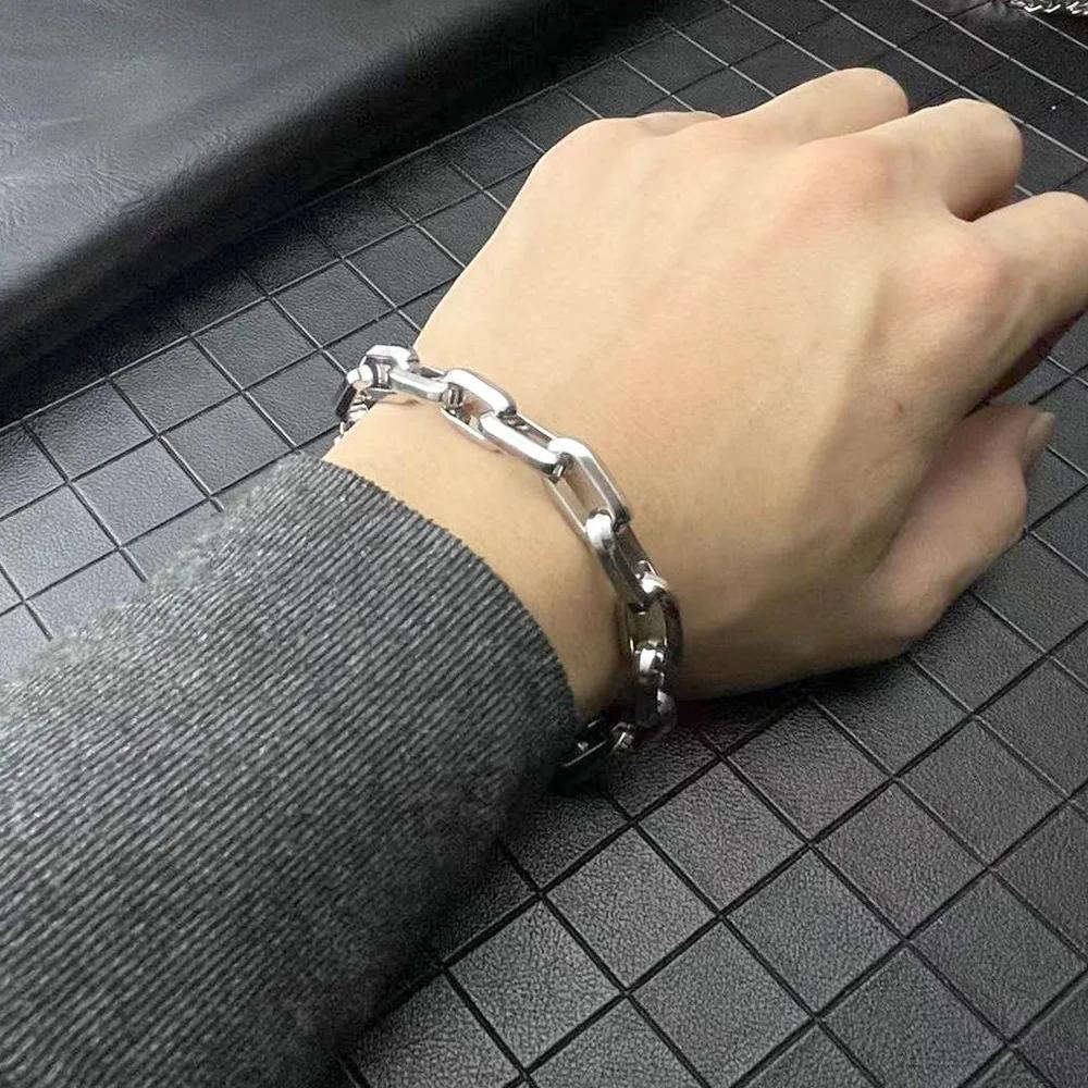 Модные мужские простые браслеты-цепочки из нержавеющей стали для мужчин, унисекс, наручные украшения, подарки, панк, металл, хип-хоп, парные украшения