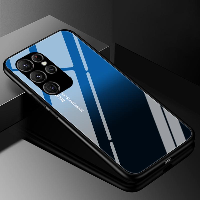 Чехол-крышка для Samsung S24 S23 Ultra, чехлы из закаленного стекла для Samsung Galaxy S22 S21 S20 S23 Plus FE, роскошный жесткий бампер с задней панелью