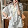Checkered Ins Sweet Short Sleeved Pajamas for Women's Summer Girls,  Style Home Clothing