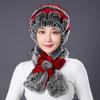 Fur Hat Female Winter Rex Rabbit Hair Middle Old Lady Warm Grandma Hat Mother Hat Old Man Hat Hair Scarf