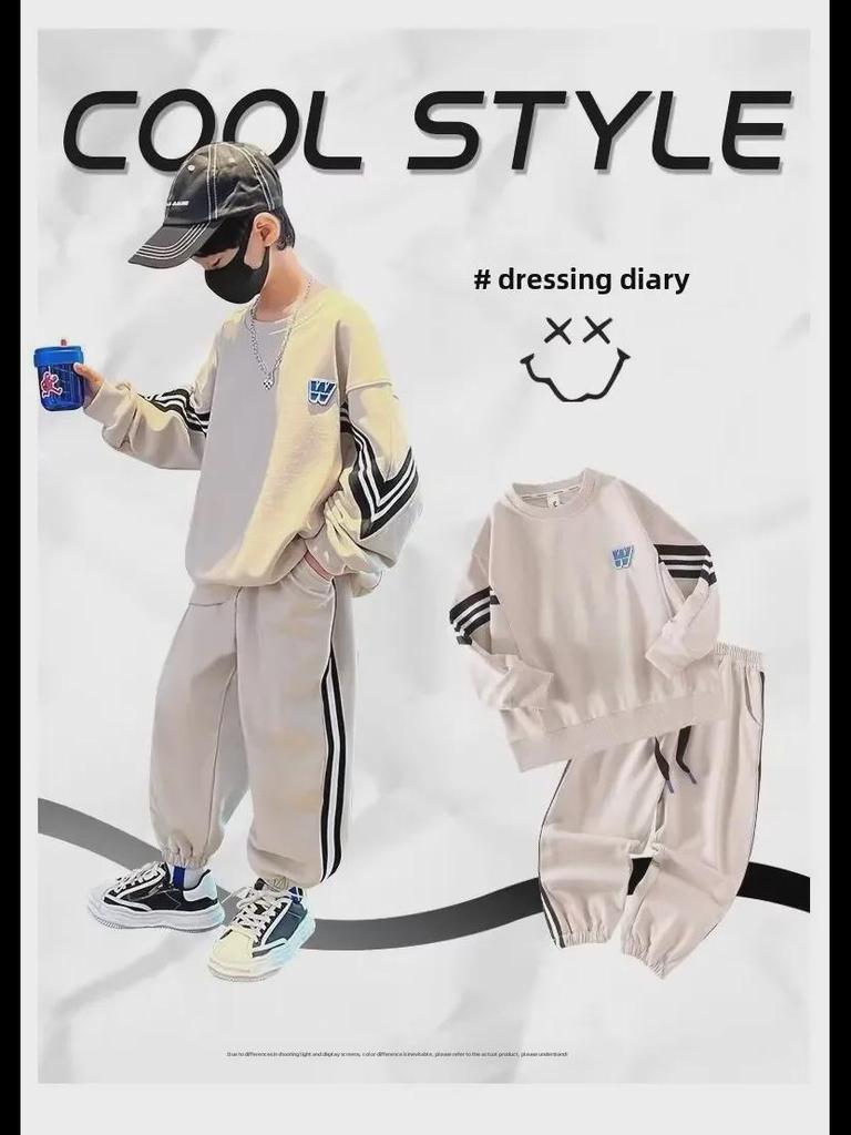 Трендовый спортивный костюм-двойка для мальчиков 2024 года - Коллекция весна/осень для детей