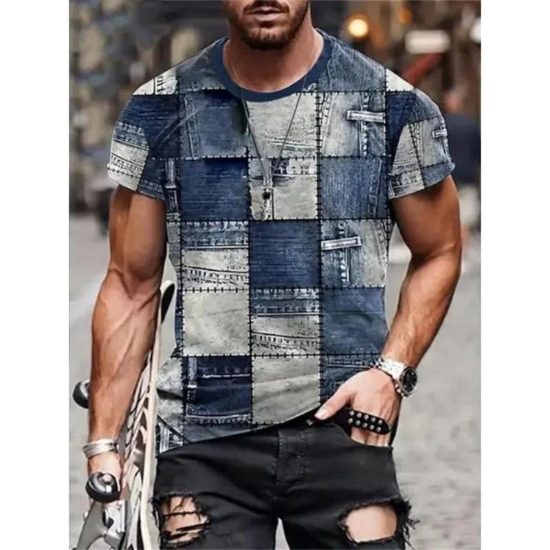 Digital Patchwork Graphic 3D Print Men's T Shirt Men Designer Men's Summer Clothes Short Sleeve Tee Street Tops