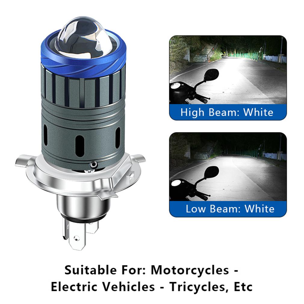 1 шт. 20000 лм Мотоциклетная фара H4 LED BA20D H6 Турбо лампа Ближний/дальний свет Мотоциклетная CSP LED Проекторная линза Лампа для мотоцикла Белый Желтый 6000K 3000K