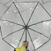 1 Stick Figure Pattern Pvc Transparent Umbrella, Automatic and Manual Options, Suitable for Travel and Commuting