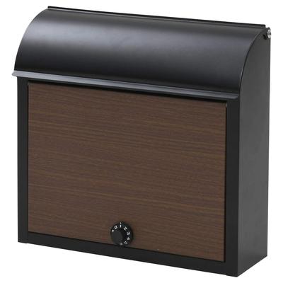 Почтовый ящик Gardenmaster с циферблатом 38 см шириной x 12 см глубиной x 37 см высотой Замок, (Почтовый ящик/Коробка для доставки), Настенный, Черный/Орех, WP1603D(БК/ДВД)